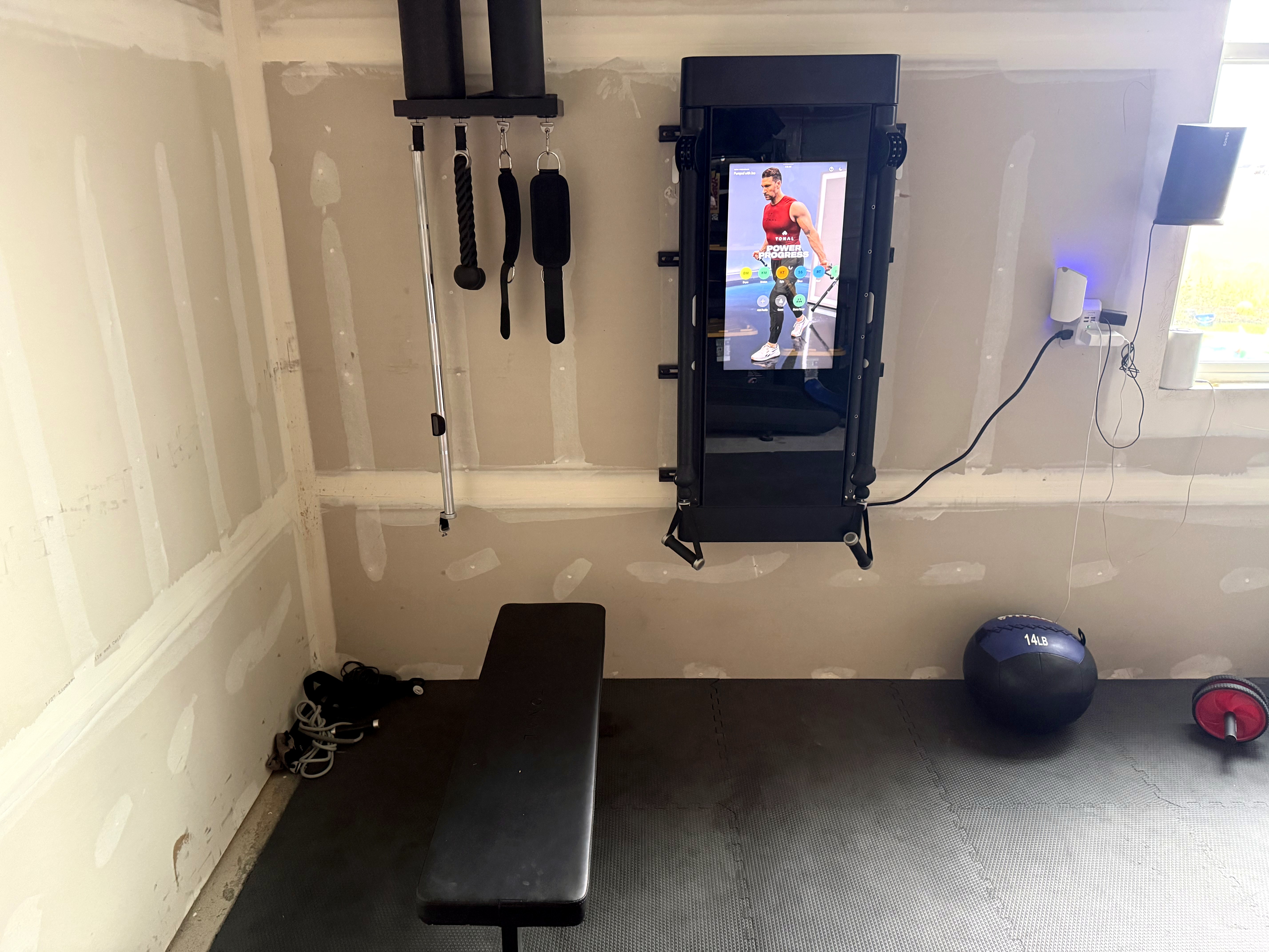 Tonal strength station in the garage gym