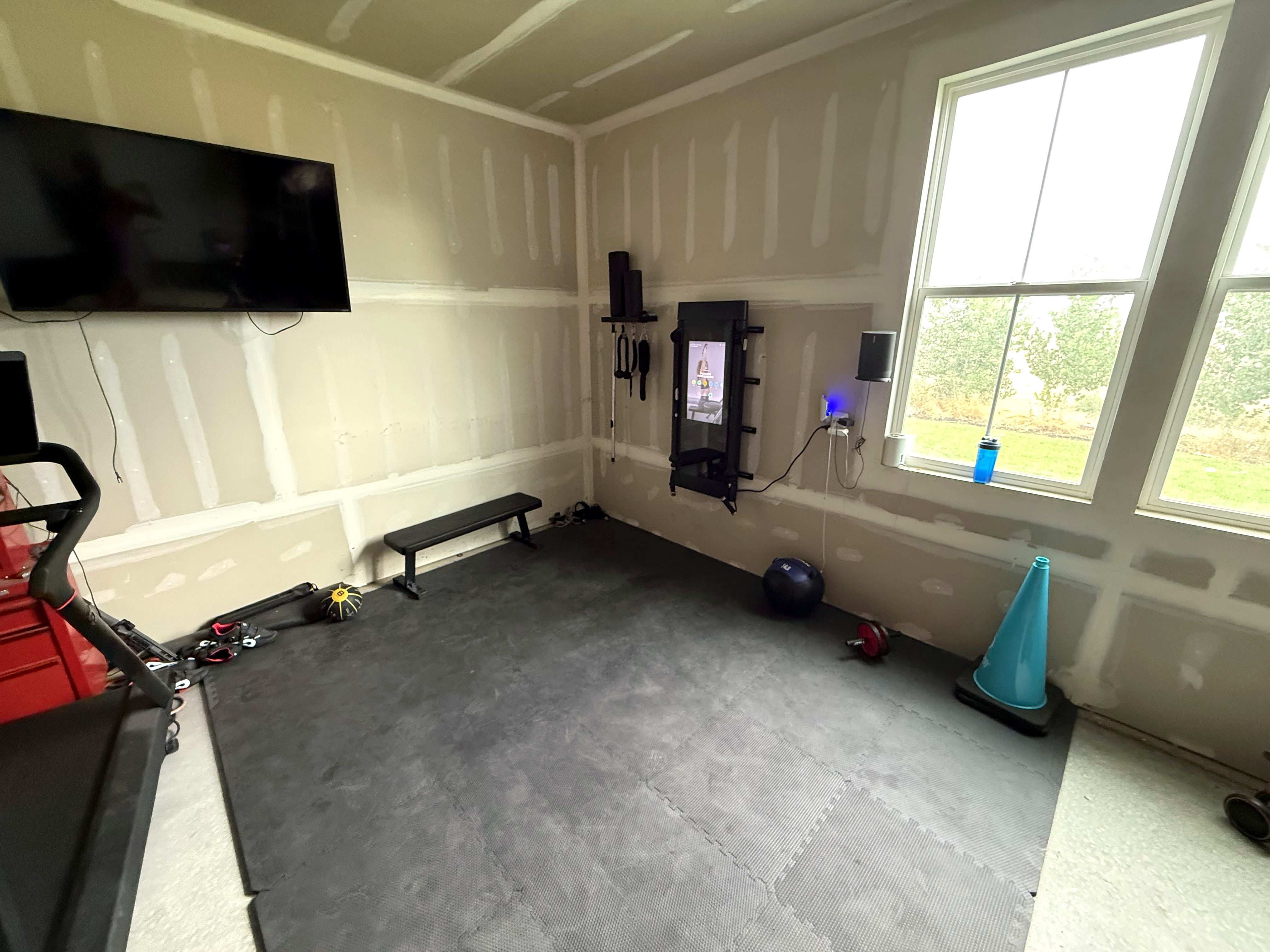 Inside the garage gym